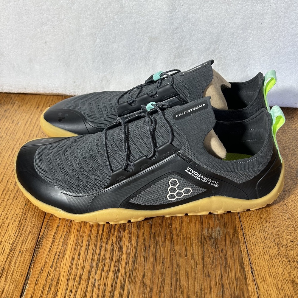 Vivobarefoot Mens Size 13 Graphite/Gum Primus Trail Knit FG Shoes